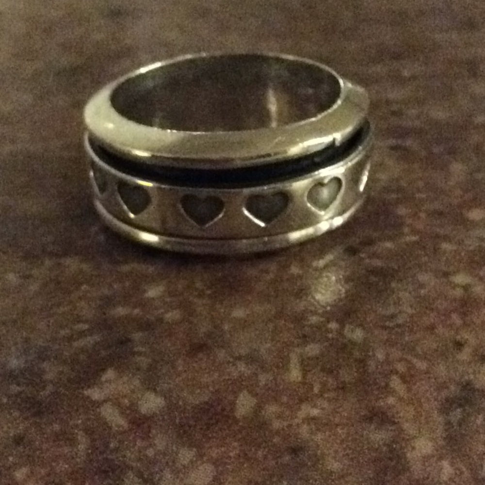 925 Solid Sterling Silver Ring With Hearts - image 8